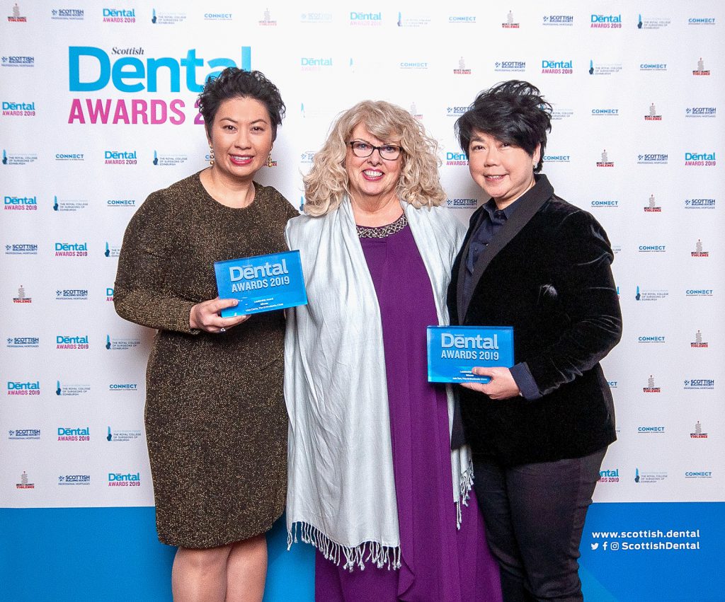 Dr Lisa Currie and Ivin Tan, with Scottish Dental Sales Manager, Ann Craib (centre)